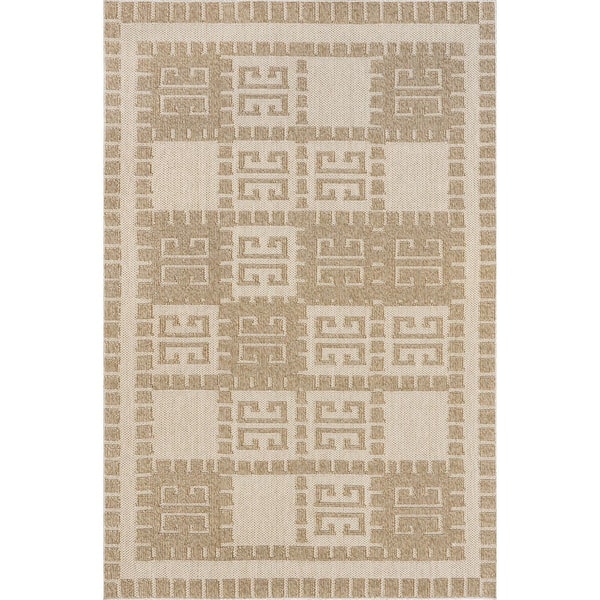 Valorie Mediterranean Indoor/Outdoor Beige 5 ft. 3 in. x 7 ft. 7 in. Area Rug