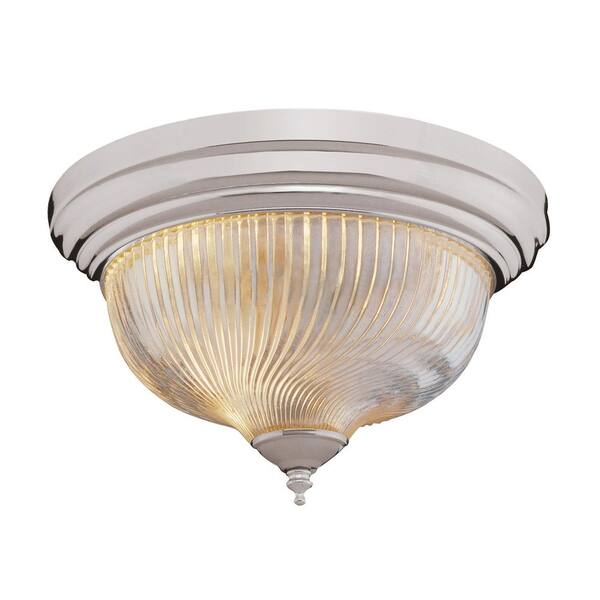 Bel Air Lighting Murano 3-Light Brushed Nickel Flush Mount with Clear Shade