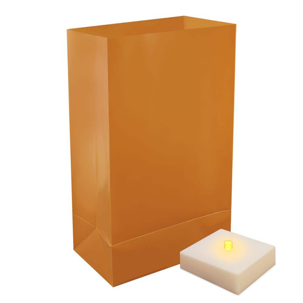 Tan Battery-Operated LED Luminaria Kit with Yellow Light