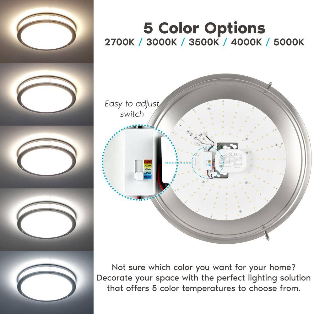 SelectaGlow 18" Chrome LED Flush Mount Ceiling Light with Color Options
