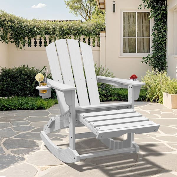 JEAREY Adirondack Plastic HDPE Folding Outdoor Rocking Chair with