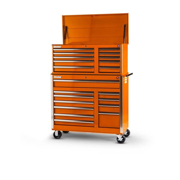 International Tech Series 42 in. 21-Drawer Tool Chest and Cabinet Combo Orange
