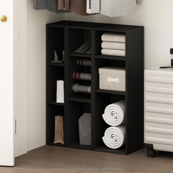 Furinno Reed 31.5 in. Tall Blackwood Wood 3-Shelf Bookcase