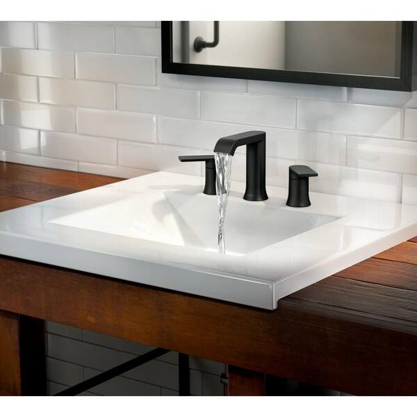 MOEN Genta 8 in. Widespread Double Handle Bathroom Faucet in Matte 