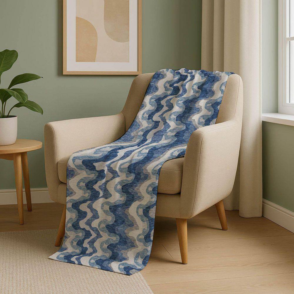 Rthro Rigs Addison Rugs Premium Machine Washable ASB750 Blue 50 in. x 70 in ...