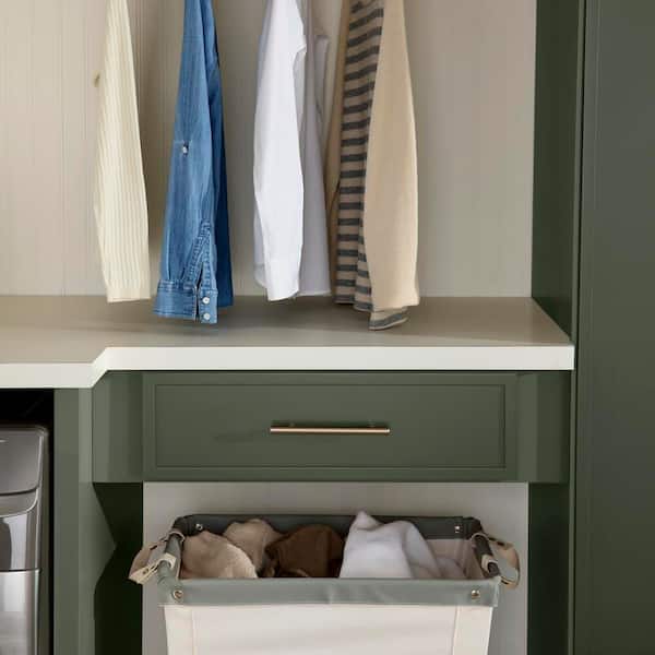 Leyton 30 in. W x 21 in. D x 7.5 in. H Ready To Assemble Plywood Slim Shaker Knee Drawer Base Cabinet in Fern Green