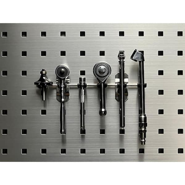 8-1/8 in. W with 3/4 in. I.D. Vinyl Dipped Stainless Steel Multi-Prong Tool Holder for Stainless Steel LocBoard