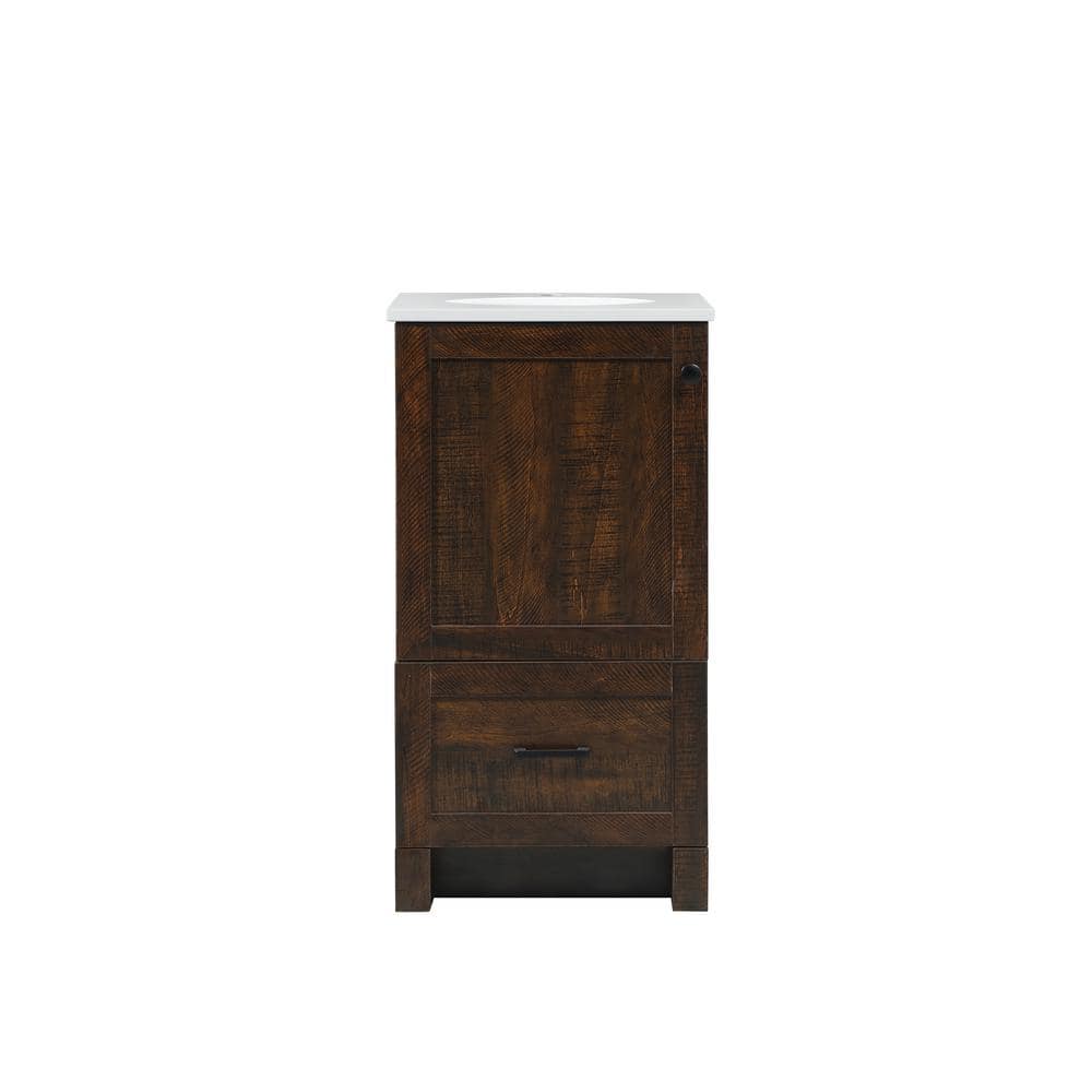 Simply Living 18 in. Single Bathroom Vanity in expresso with Engineered Mar