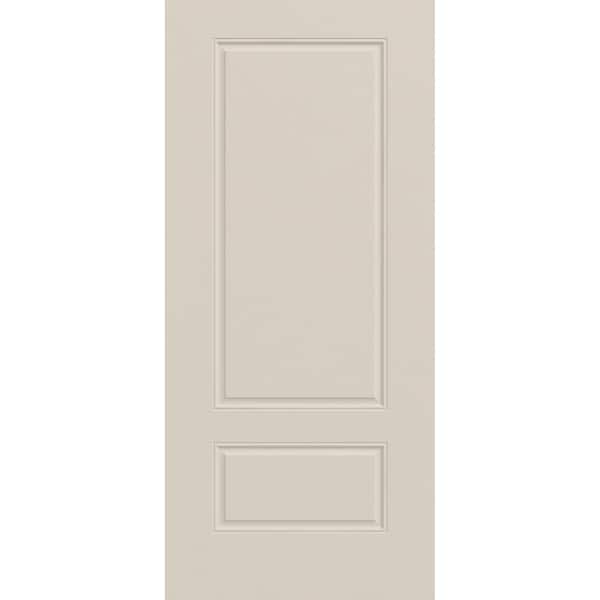 JELD-WEN 36 in. x 80 in. 2 Panel Euro Universal/Reversible Primed White Steel Front Door Slab