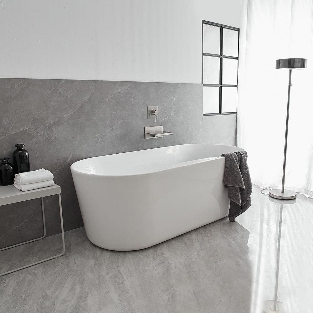 Brushed Nickel Wall-Mounted Single-Handle Bathroom Faucet