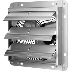 16 in. 1200 CFM Silver Exhaust Electric Powered Gable Mount Shutter Fan/Vent, Aluminum High Speed 1550 RPM