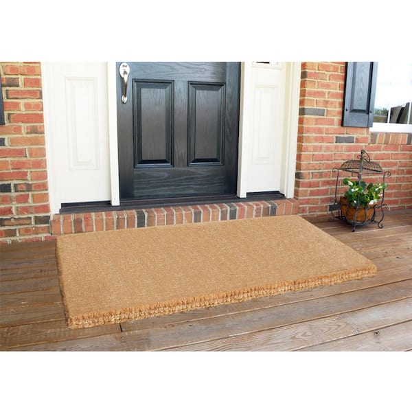 Nedia Home Single Picture Frame Black 22 in. x 36 in. Half Round HeavyDuty  Coir Door Mat O2052 - The Home Depot