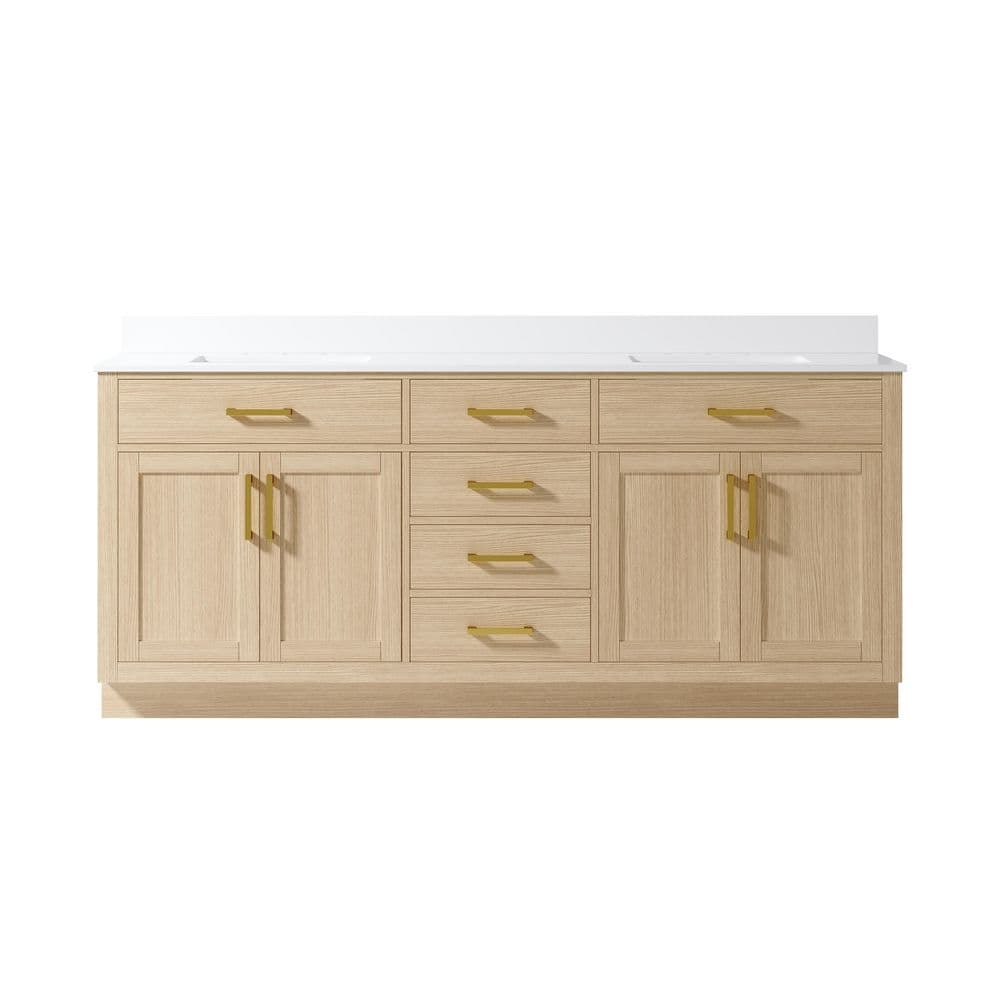 80 in. Freestanding Solid Wood Oak Bath Vanity with White Cultured Marble Top Assembled price history on PriceWatchPro