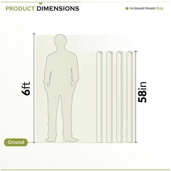 Zippity Outdoor Products 1.75 in. x 3.25 in. x 58 in. White Vinyl