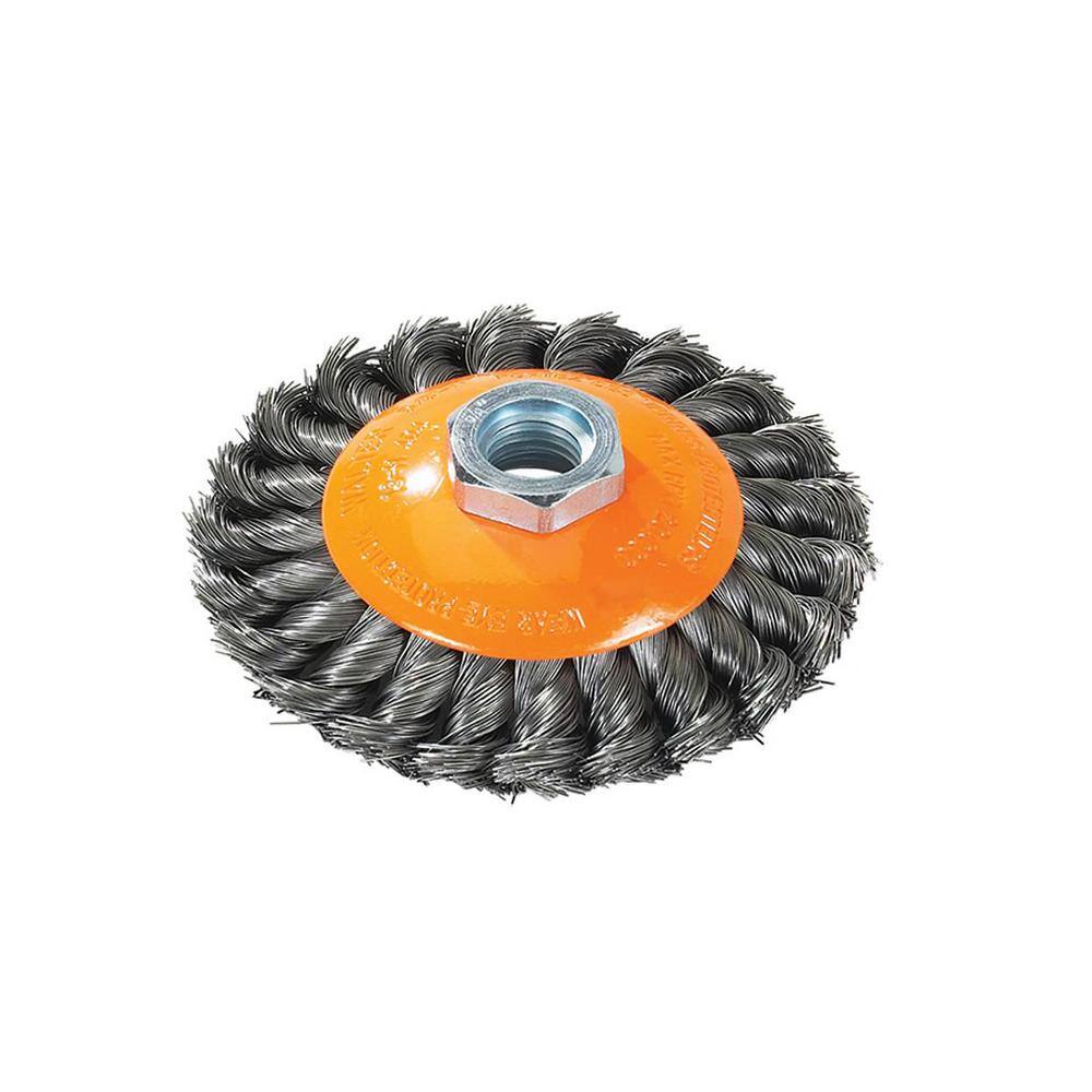 Carbon Steel Knot Twisted Wire Cup Surface Finishing Tools 3 in Power Brush with Threaded Hole Walter 13F303 Wire Cup Brush
