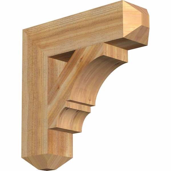 Ekena Millwork 6 in. x 24 in. x 24 in. Western Red Cedar Balboa Craftsman Rough Sawn Bracket
