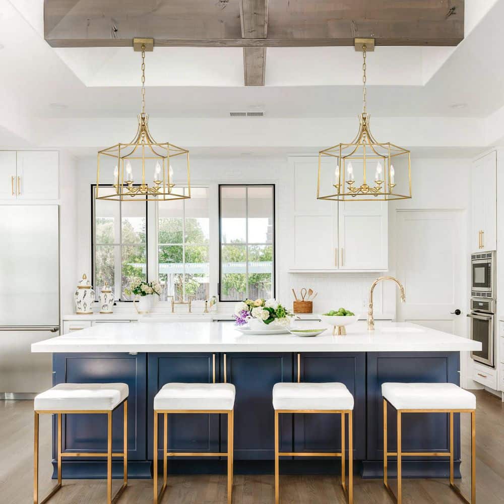 chandelier シェルフ MENCOLULU 22.24 in. 6-Light Vintage Gold Geometric Cage Chandelier