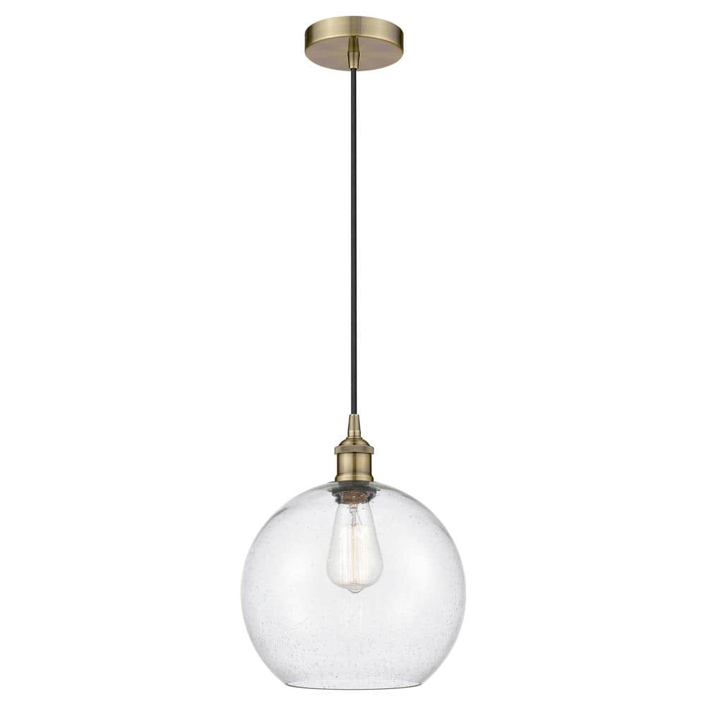 Edison Antique Brass Mini Globe Pendant with Clear Glass Shade