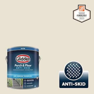 1 gal. PPG1024-1 Off White Satin Interior/Exterior Anti-Skid Porch and Floor Paint with Cool Surface Technology