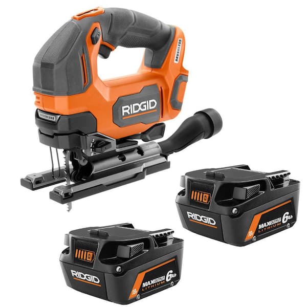 18V 6.0 Ah MAX Output Lithium-Ion Batteries (2-Pack) with 18V Brushless Cordless Jig Saw