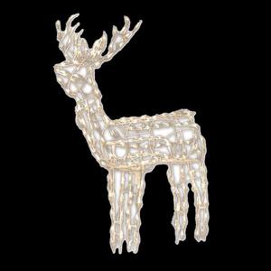 48 in. 150-Light Standing Buck Sculpture Wireframe