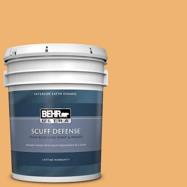 BEHR ULTRA 5 gal. #PPU6-03 Sunburst Extra Durable Satin Enamel Interior Paint & Primer