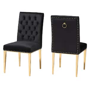 Caspera Black and Gold Dining Chair (Set of 2)