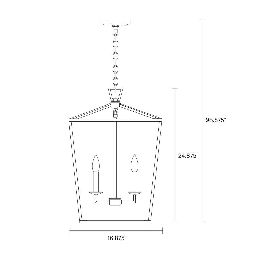 Midnight Black 4-Light Candelabra Torpedo Pendant