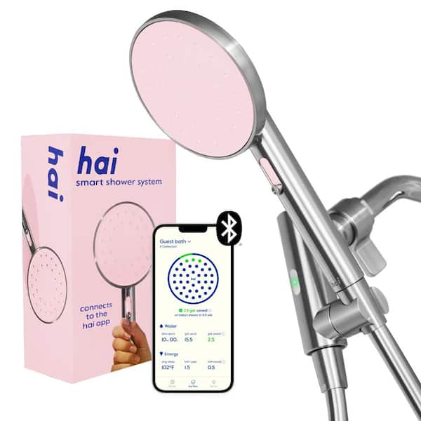 hai Smart 2-Spray Wall Mount Handheld Shower Head 1.8 GPM in Rose Quartz