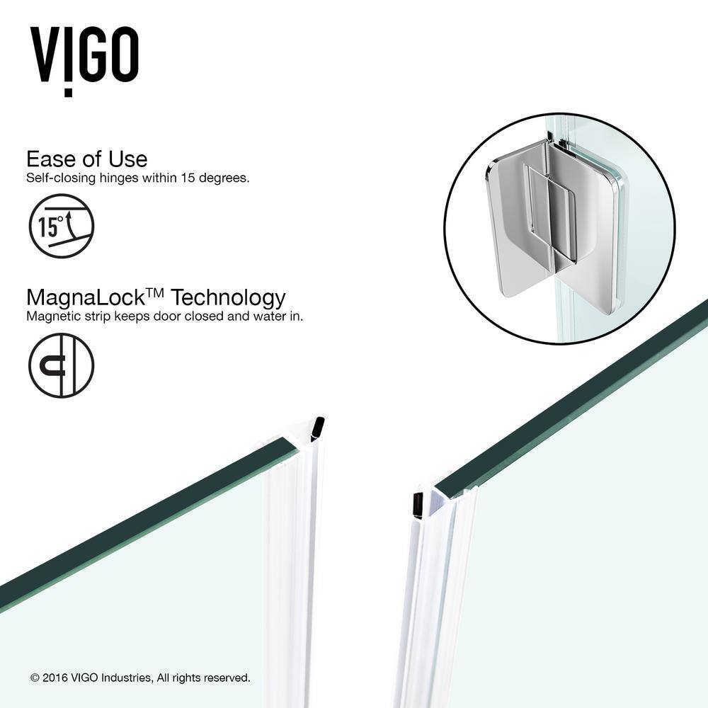 Piedmont Frameless Neo-Angle Shower Enclosure with Clear Glass and Brushed Nickel Hardware