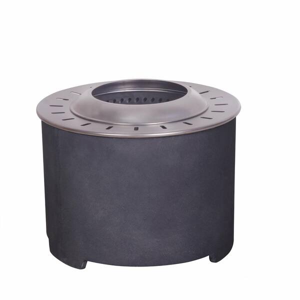 matrix decor 20.5 in. Faux Concrete Texture Smokeless Fire pit With Wood Pellet/Twig/Wood As The Fuel in Dark Grey