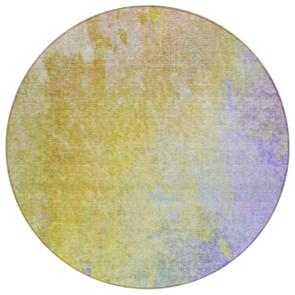 Addison Rugs Chantille ACN562 Wheat 8 ft. x 8 ft. Round Machine Washable Indoor/Outdoor Geometric Area Rug