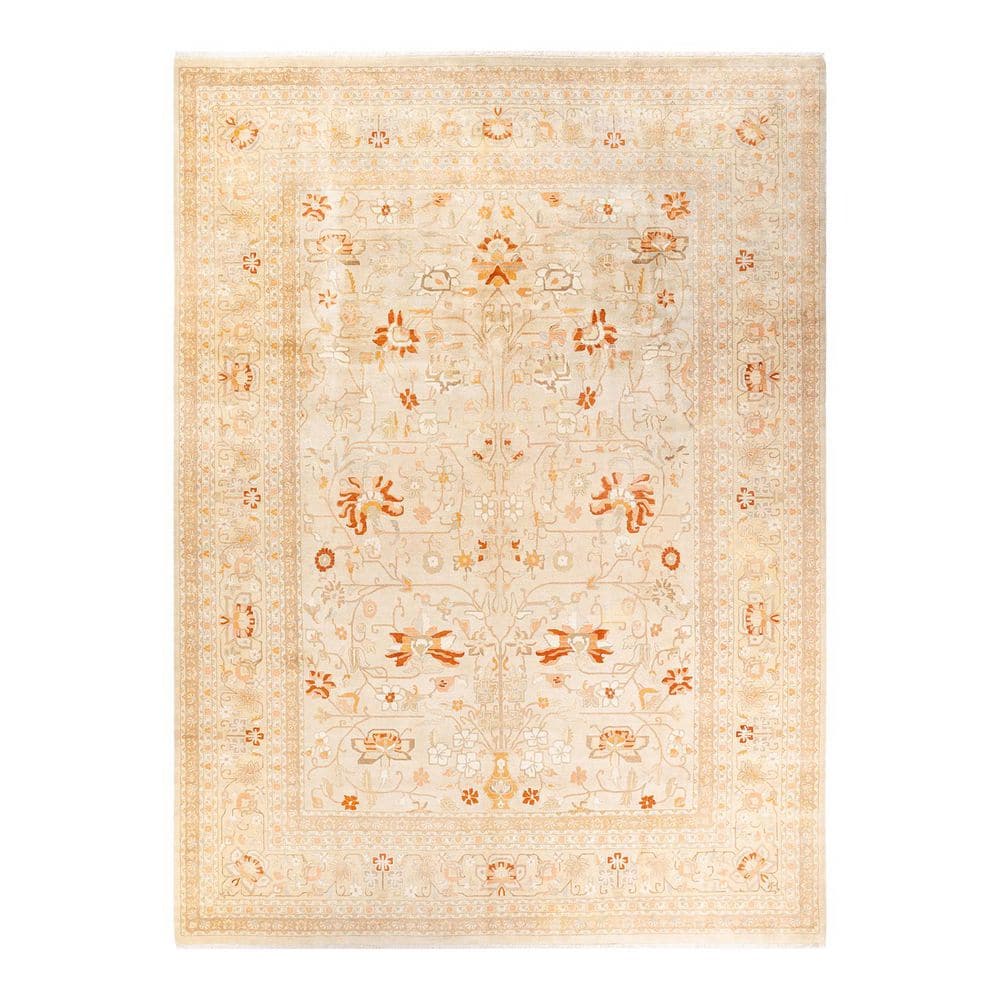 Mogul Ivory 9 ft. x 12 ft. Oriental Wool Indoor Area Rug price history on PriceWatchPro