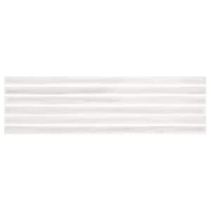 Vistaio Blanco White 5.27 in. x 17.71 in. Glossy Ceramic Mosaic Wall Tile (0.64 Sq. Ft./Each)