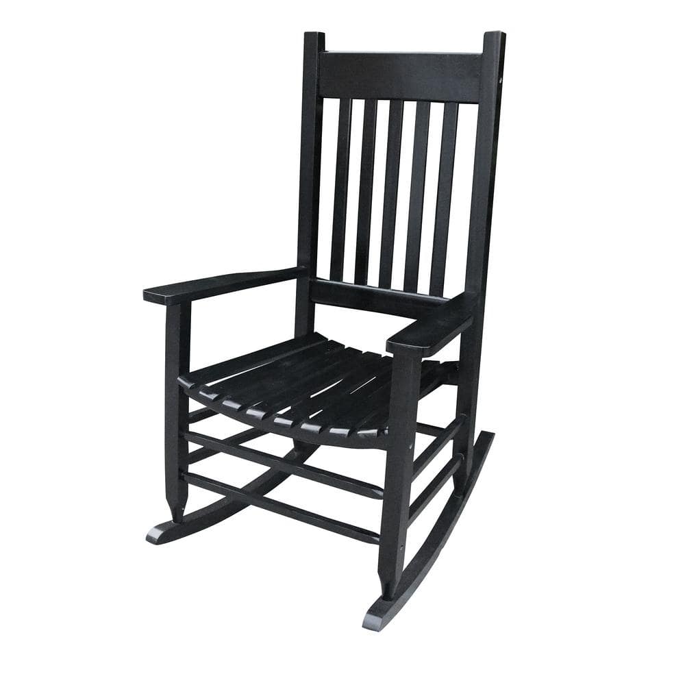 Mondawe Classic Black Wood Outdoor Rocking Chair JY6041 The Home Depot