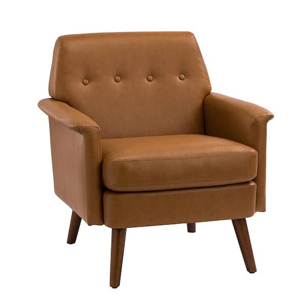 JAYDEN CREATION Mutina Camel armchair with Solid wood Legs