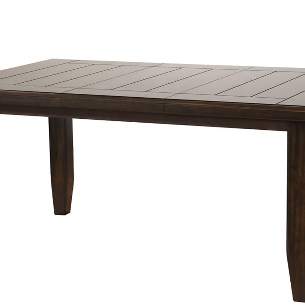 Espresso Extendable Rectangular Wood Dining Table with Leaf