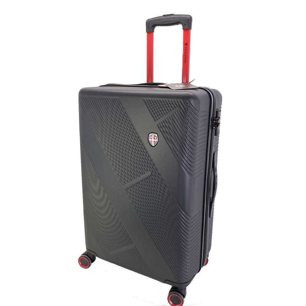 Ellehammer Luggage, 24 in. Black, ABS Hard-Shell, Spinner ,TSA
