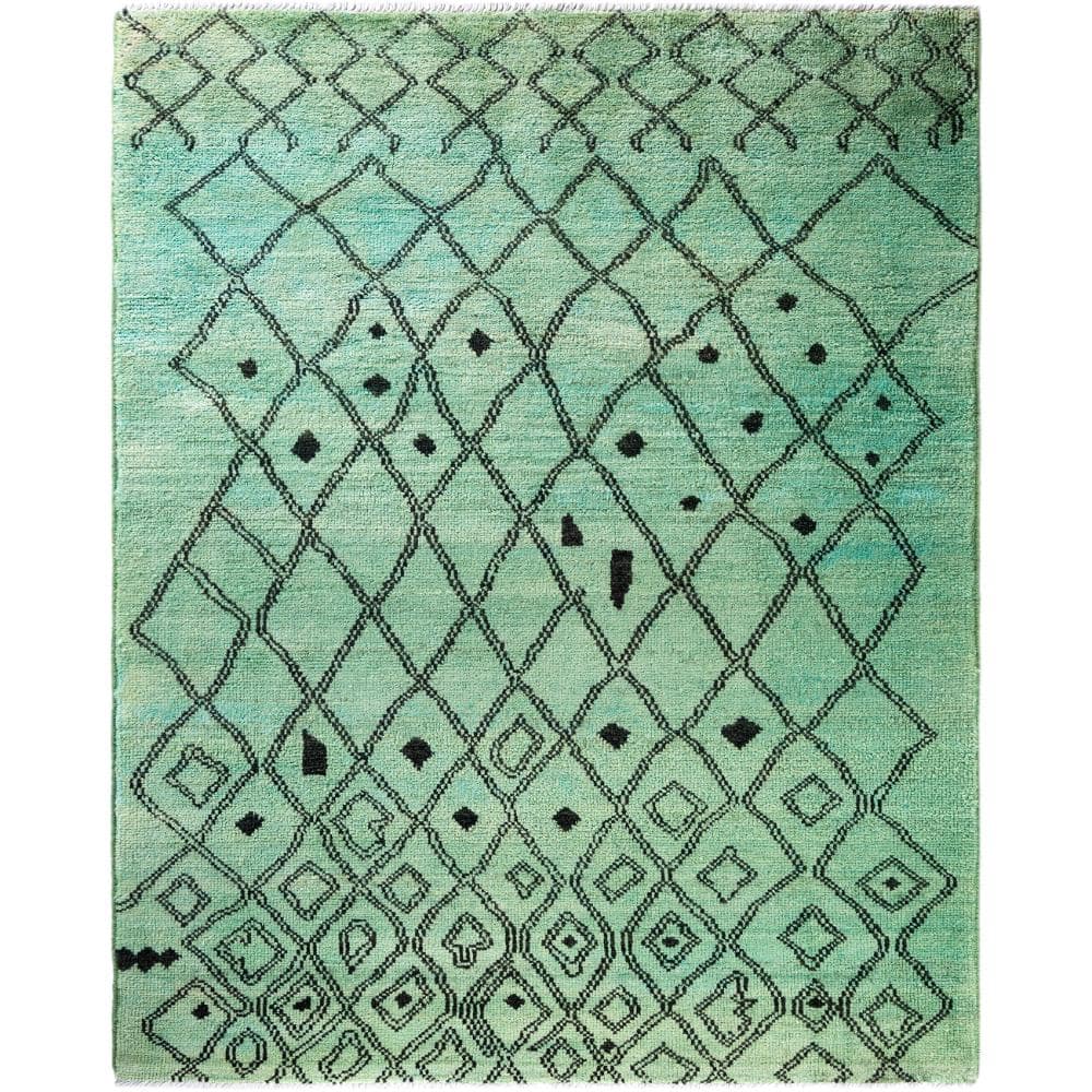 Modern-Contemporary Green 5 X 8 Hand Knotted Wool Indoor Area Rug price history on PriceWatchPro