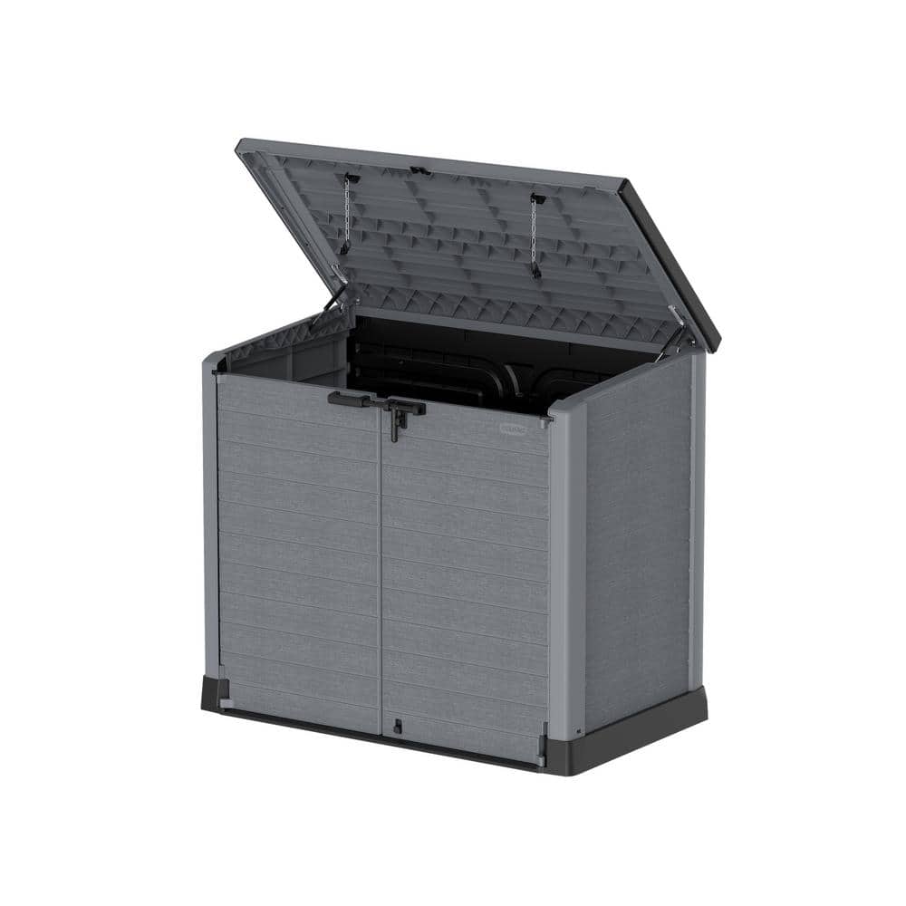 Duramax Gray Polypropylene Resin Outdoor Storage Box with Flat Lid