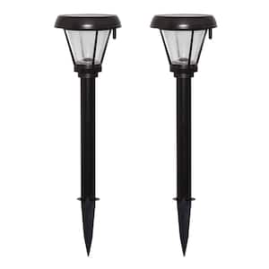 Low Voltage Bronze Solar Integrated LED Weather Resistant Path Light (2-Pack)