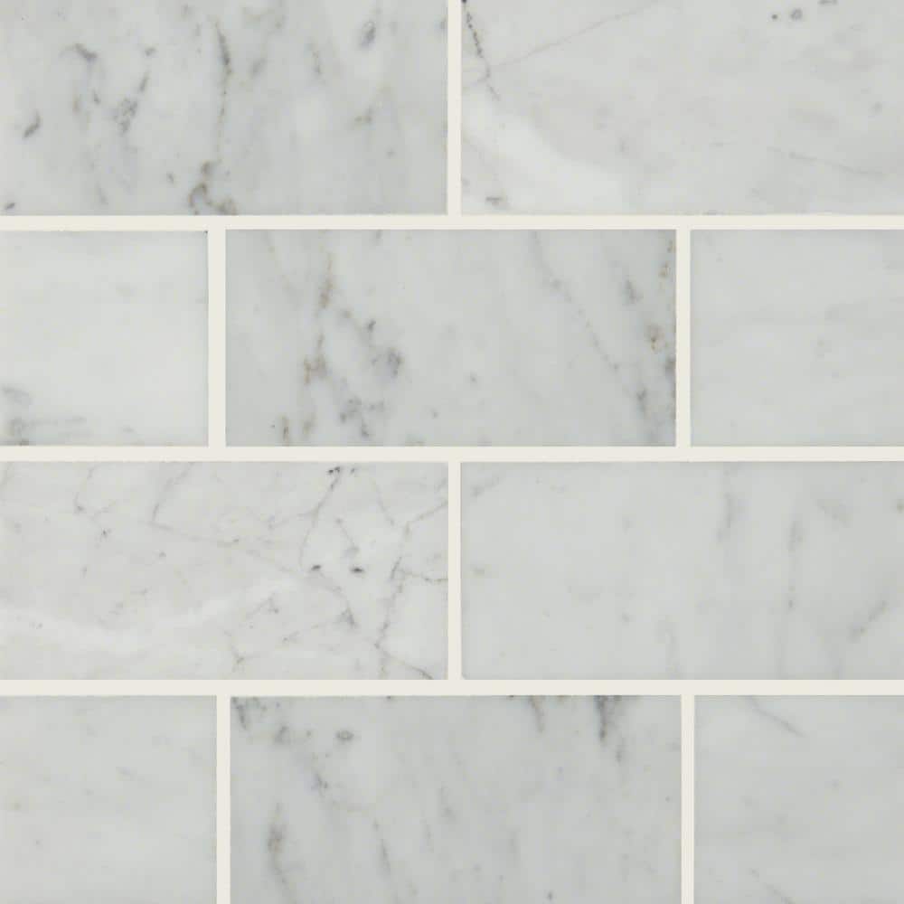 Carrara White 3 in. x 6 in. Polished Marble Floor and Wall Tile (5 sq. ft./Case) price history on PriceWatchPro