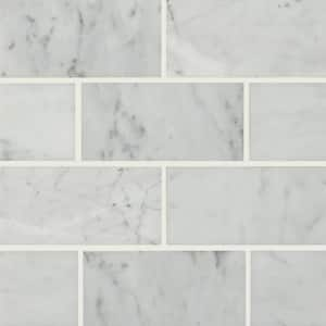 Carrara White 3 in. x 6 in. Polished Marble Floor and Wall Tile (5 sq. ft./Case)