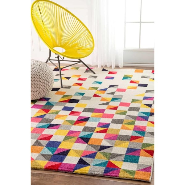 Takisha Triangle Geometric Multi 9 ft. x 12 ft. Area Rug