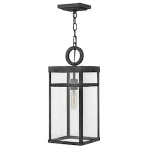 Porter 1-Light Aged Zinc Outdoor Hanging Lantern