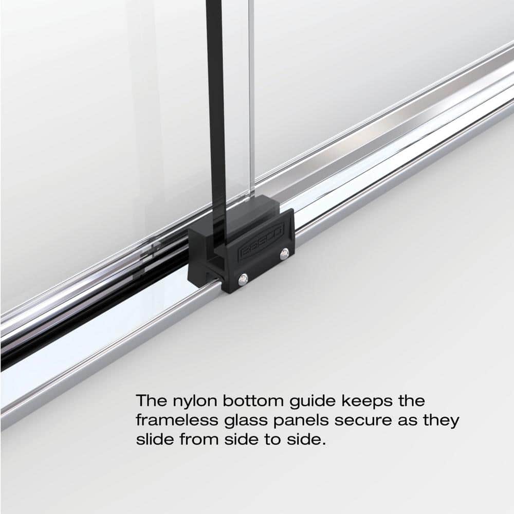 Celesta Chrome Semi-Frameless Sliding Shower Door with Clear Glass