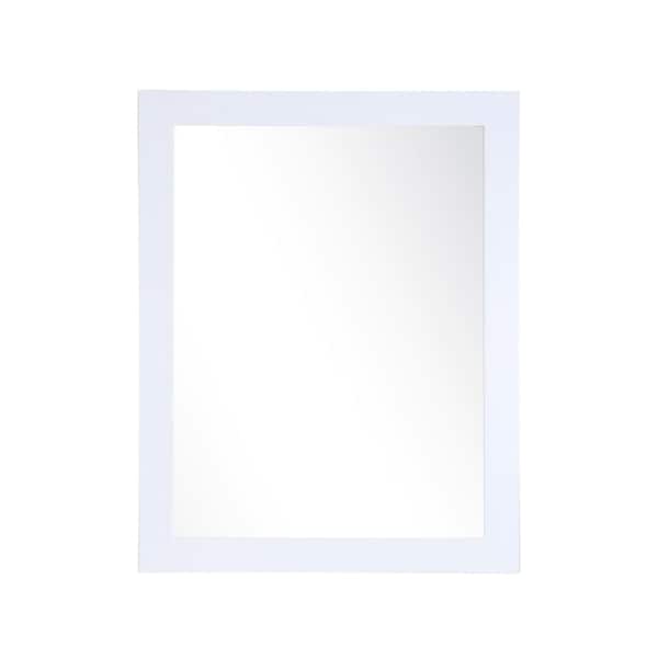 BrandtWorks Large Rectangle Pearl White Modern Mirror (41 in. H x 32 in. W)