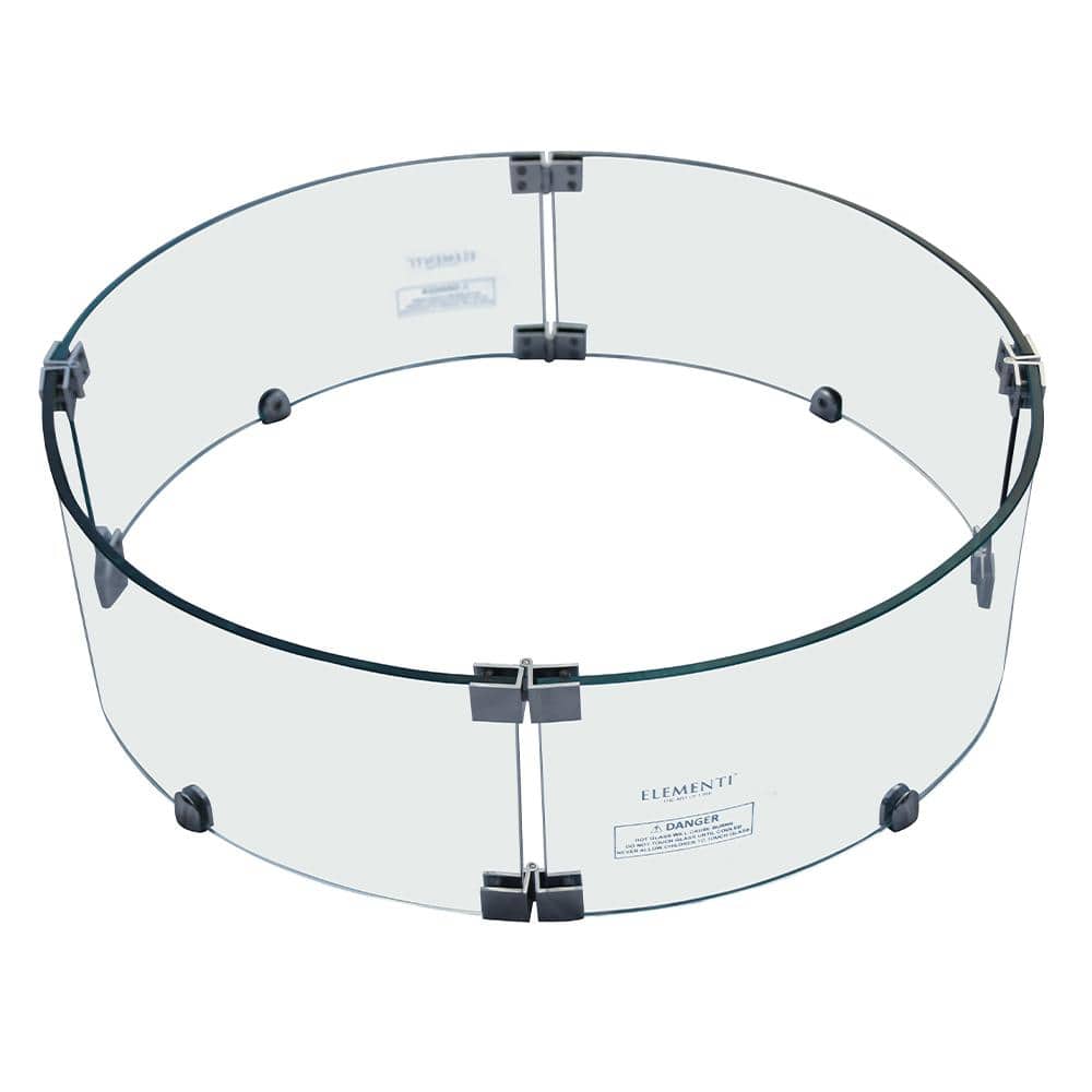 Columbia Round Tempered Glass Fire Pit Wind Screen