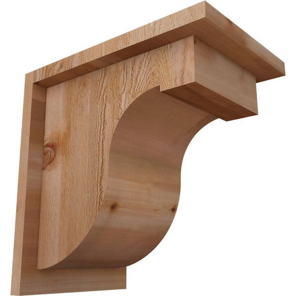Ekena Millwork 8 in. x 12 in. x 12 in. Western Red Cedar Del Monte Rough Sawn Corbel with Backplate