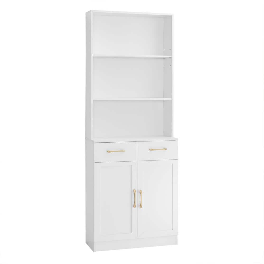 25.9 in. W x 11 in. D x 70 in. H White Linen Cabinet with Adjustable Shelf,